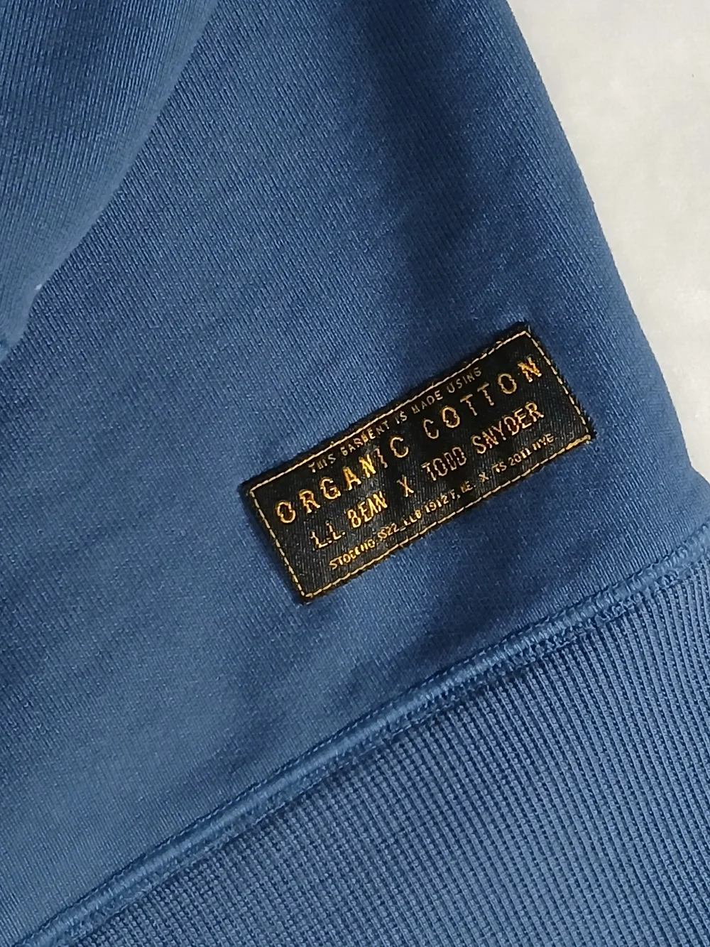 L.L. Bean X Todd Snyder Sweatshirt M Big Patch Organic Cotton Blue Pullover